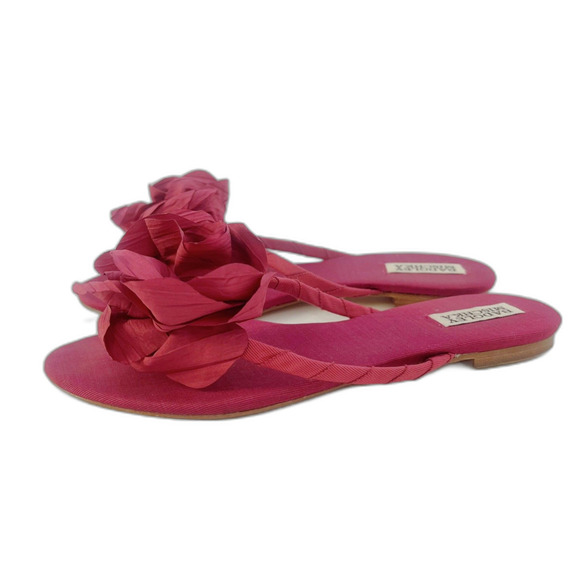 Badgely Mischka Isabel Sandal Pink Flip Flop Flower Women's Size 9 - Picture 7 of 7